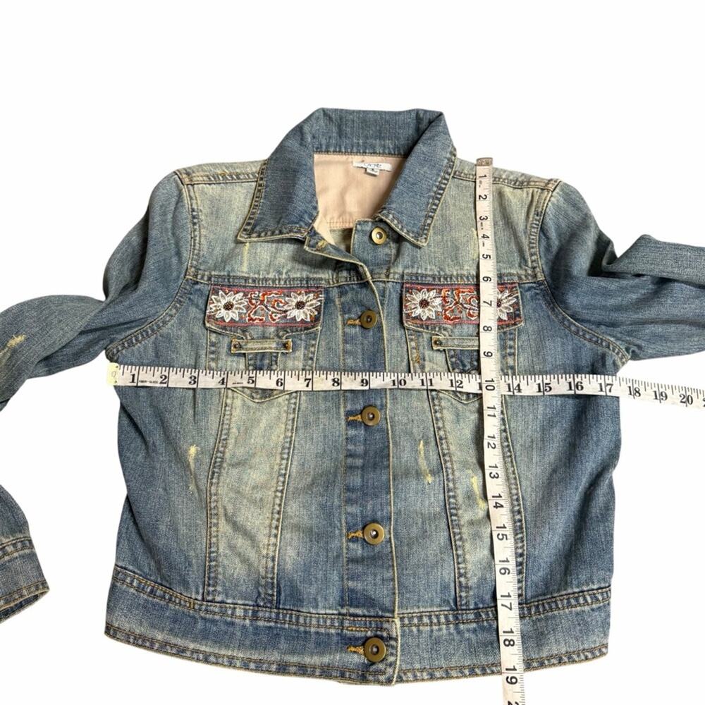 Y2K Cache McBling Denim Vest Floral Accents XS - Picture 9 of 9